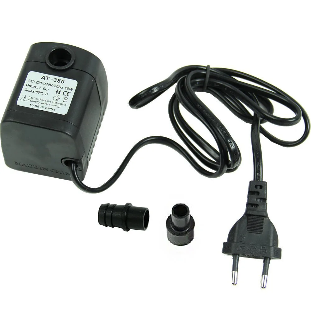 220V 15W EU Plug 800L/H Submersible Water Pump Adjustable Flow Fish Tank Bottom Suction Pump Aquarium Submersible Pump