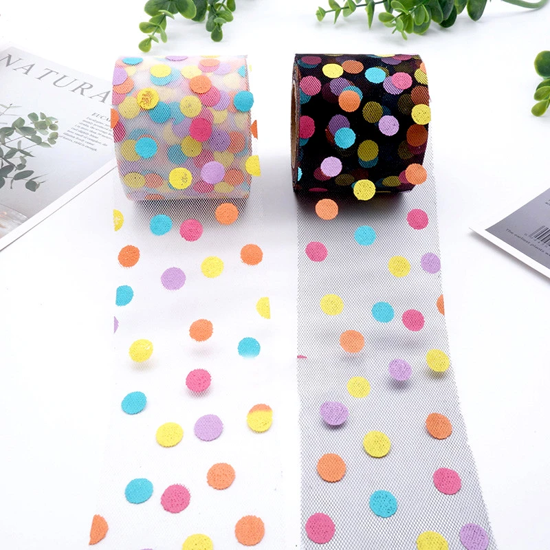 

Рулон яркого тюля в горошек, 6 см/13 см, праздничный декор, юбка для стола, вечерние товары для праздника и свадьбы, прозрачные рулоны из ткани ...