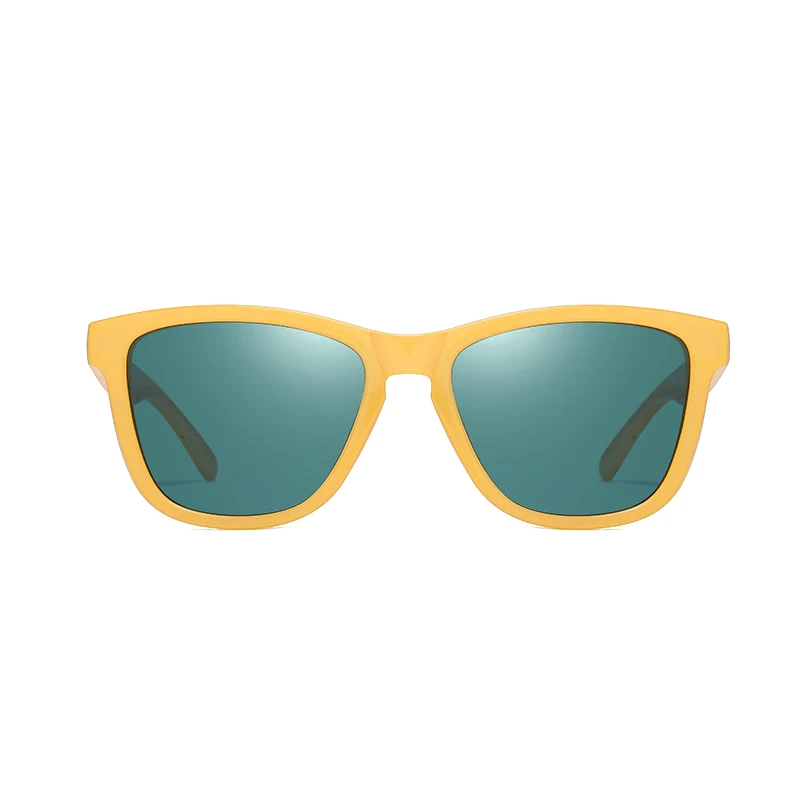 Dokly New Unisex Yellow frame green lens Sunglasses Mirror Oculos Sun Glasses Gafas De Sol fashion Sunglasses Women sunglasses