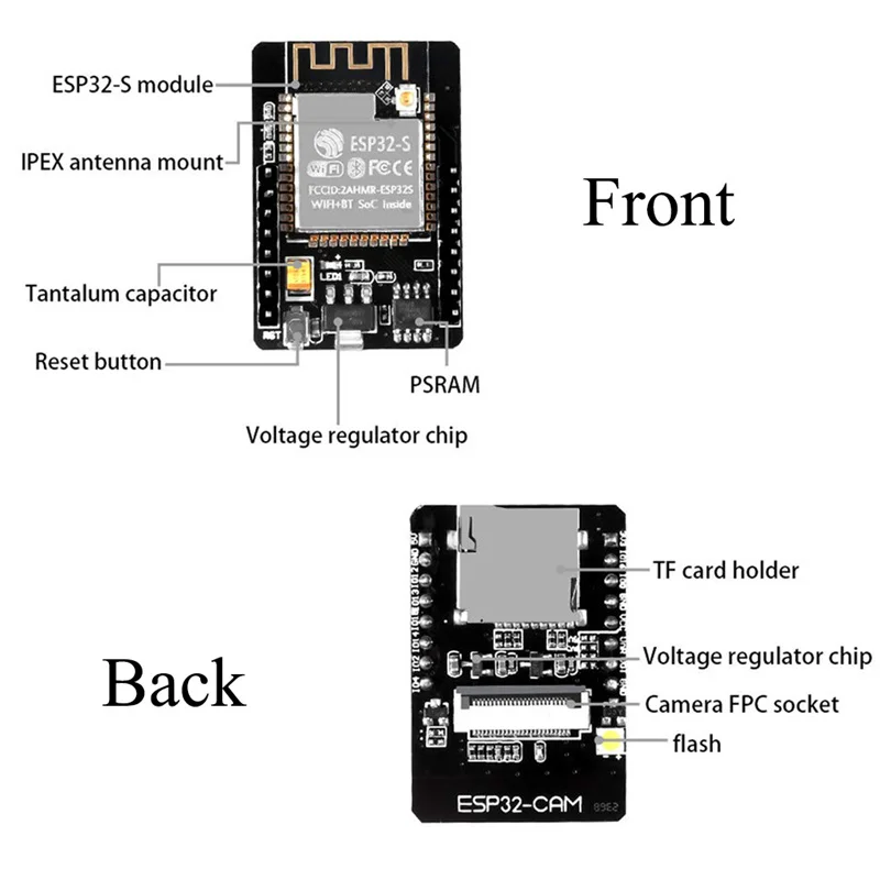 3 sztuk/partia ESP32-CAM AMP WiFi i moduł Bluetooth ESP32-S szeregowy do WiFi ESP32 CAM rozwoju pokładzie z modułami kamery