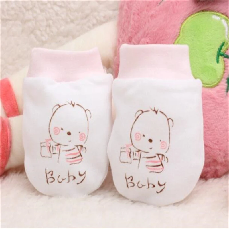 Cartoon Anti-grasping Gloves Four Seasons Newborn Safety Boys Girls Anti Scratch For Newborn Protection Face Baby Mitten