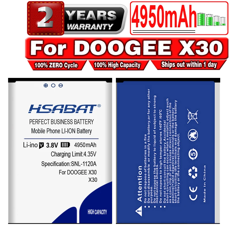 HSABAT BAT17613360 4950mAh Battery for DOOGEE X30 Bateria Accumulator AKKU