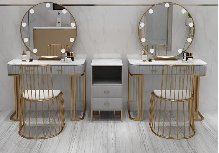 Studio marble professional dressing table dressing table modern beauty salon minimalist wedding dress dressing table with light