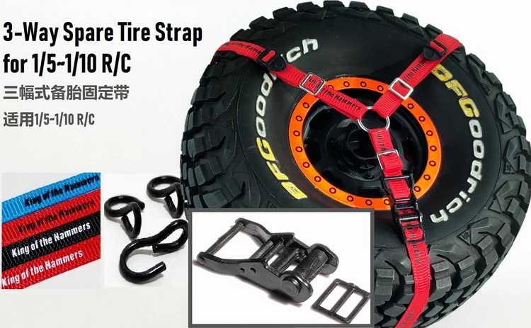 RC Spare Tire Fixing Strap Belt Down for 1/10 Scale TRX-4 Axial 90048 RC Climbing Car Model Car Straight Bridge Short