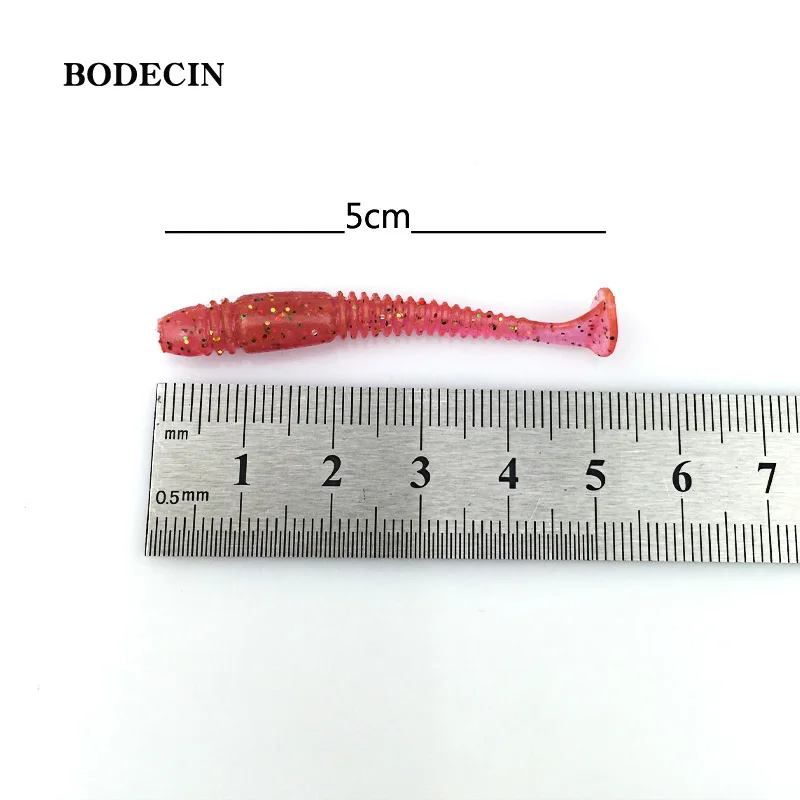 16 SZTUK Miękki silikonowy robak Gumowy ogon T Sztuczna fałszywa przynęta do przynęty wędkarskiej Takcle 50mm 1g Shad Wobbler Salt Smell — zdjęcie 7