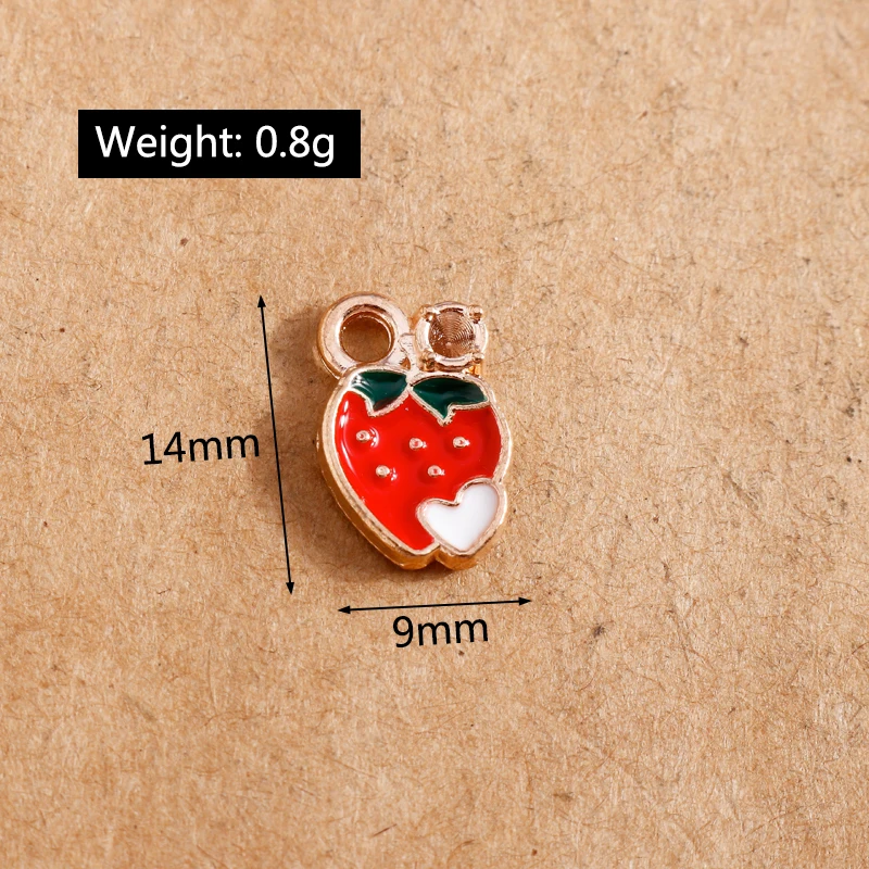 10 stücke Emaille Frucht Charms für Schmuck machen niedlichen Ananas Anhänger DIY Ohrring Halskette handgemachten Schmuck Ergebnisse – Detail 20