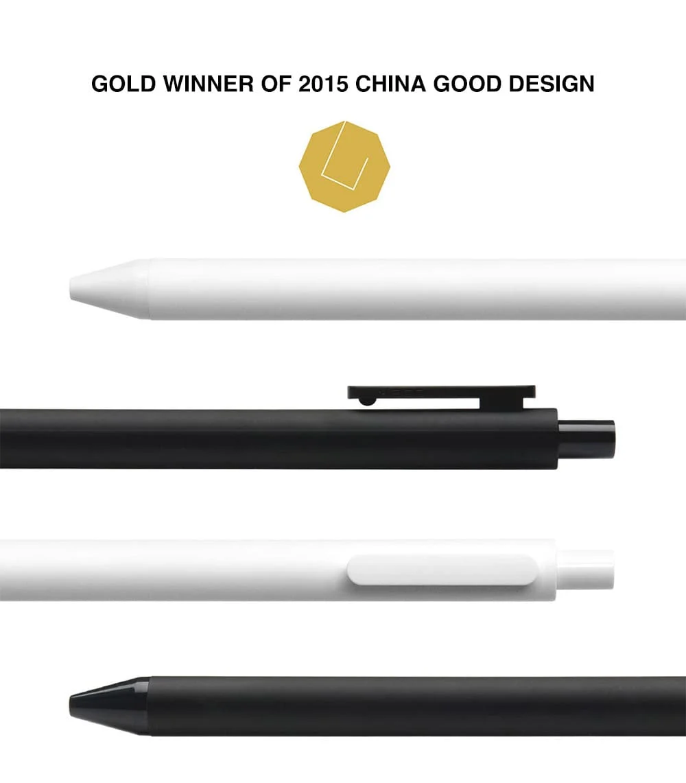 Youpin KACO stylo Gel 0.5mm noir blanc couleur recharges d'encre ABS stylo en plastique longueur d'écriture 400MM écriture en douceur pour l'étude de bureau