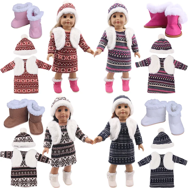 Discount! New Doll Sweater Suit 2 Pcs for American 18 Inch Girl Doll & 43 cm New Born Baby Doll Items & Our Generation,Christmas