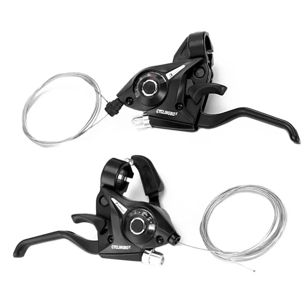 One-Piece MTB Bike Front Rear Shifter Levers Brake Derailleur Kit Bicycle Derailleur Transmission Set With Shift Cable Bike Part