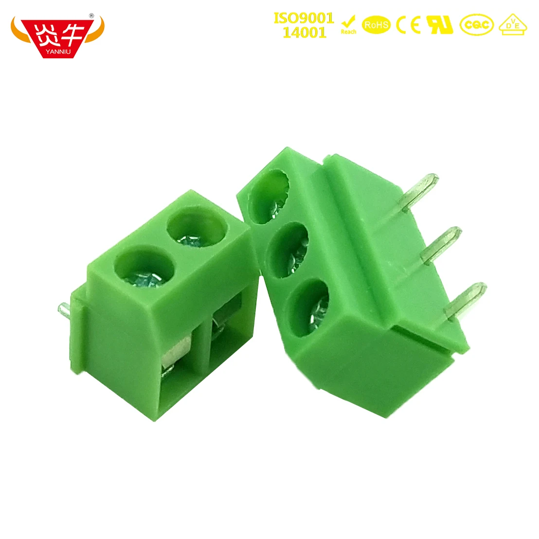 50Pcs KF126R 126R 5.0 2P 3P RIGHT ANGLE PCB UNIVERSAL SCREW TERMINAL BLOCKS DG126R 5.0mm 2PIN 3PIN DEGSON KEFA YANNIU