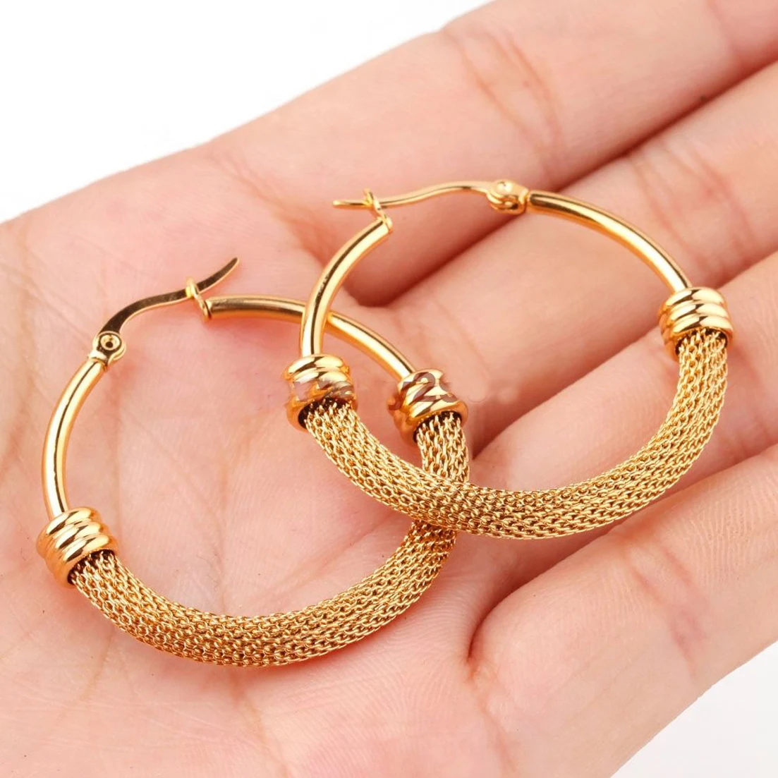 Fashion 316L Stainless Steel Jewelry for Women Mesh Choker Bracelet Set Chains Necklaces Gold Color Collar Gifts