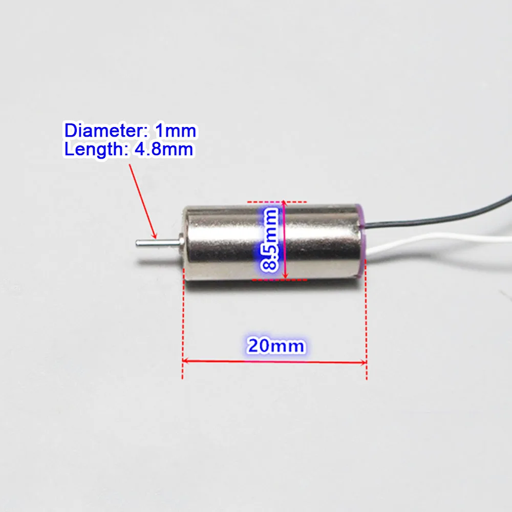 8520 Coreless Motore di CC 3.7V 51200RPM Ad Alta Velocità 1S Quadcopter Aircraft Modello di Motore 0.3 Modulo 8 Denti ingranaggio di rame Nd Magnete