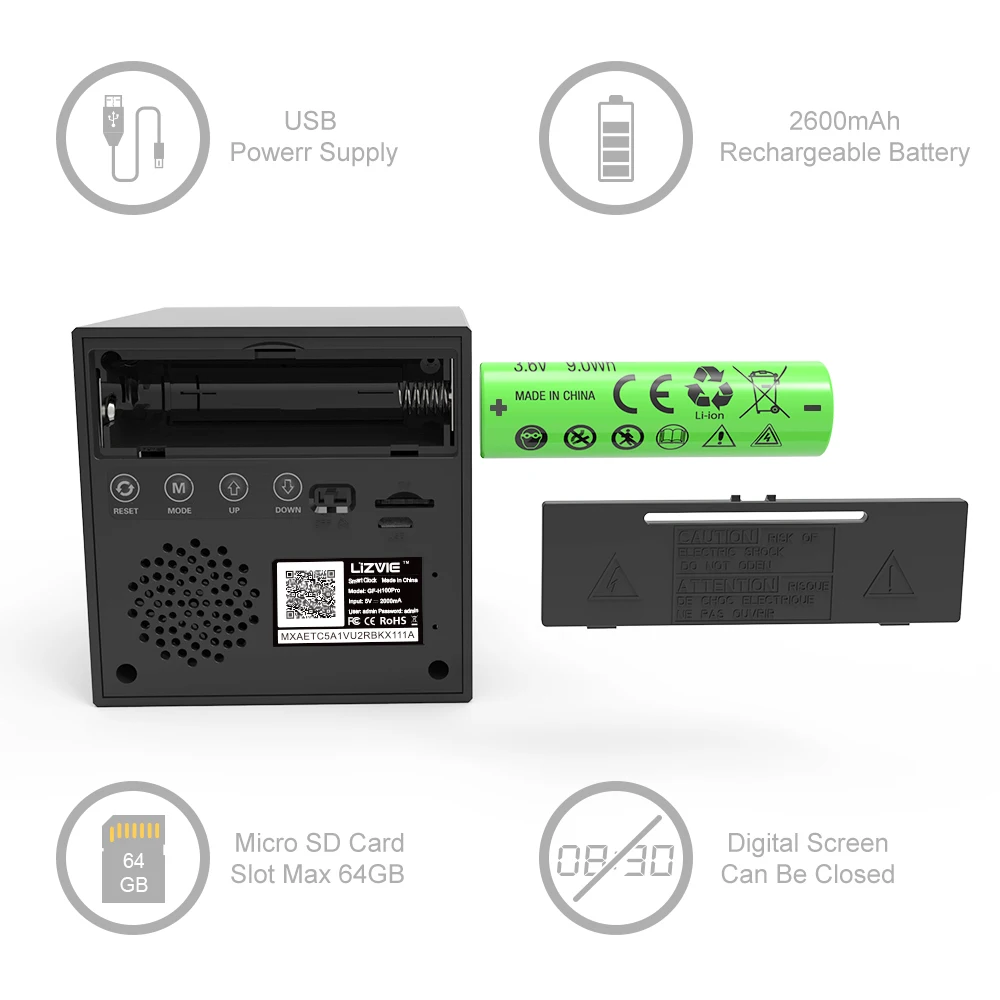 WiFi IP Camera Mobile Wireless Charger Table Clock Video Security Mini IP Camera Full HD 1080P Invisible Lens Camcorder