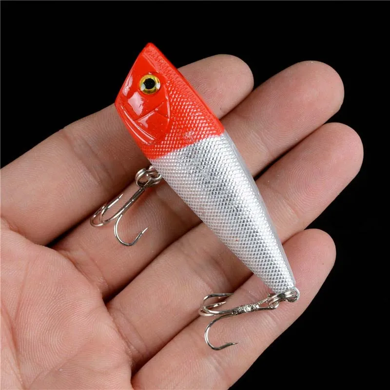Sea Fishing Lure Sharp Hooks Big Popper Wobblers 6cm 7g Top Water Floating Bass Tackle Hard Bait Minnow Long Casting