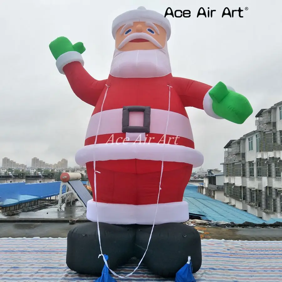 Babbo Natale gonfiabile gigante di alta qualità da 6 m H. Modello di Babbo Natale in piedi in stile diverso senza luci