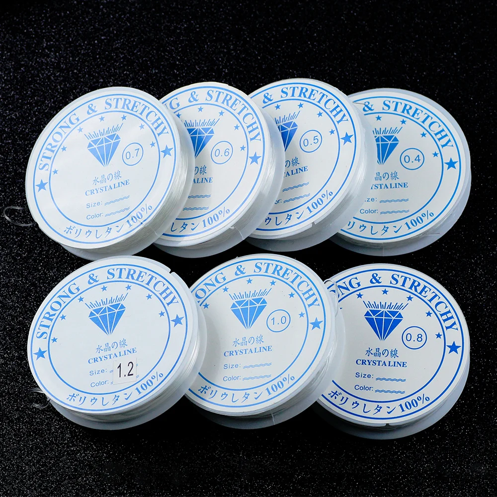 1 Roll 0.4-1.2MM Transparent Stretchy Elastic Crystal String Line Cord Beads For Jewelry Making DIY Bracelet Accessories