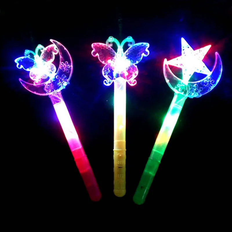 

LED Flashing Stick Fairy Princess Magic Wand Sticks Crown Children Girl Party Favor Cheer Birthday Gift Wedding Festival