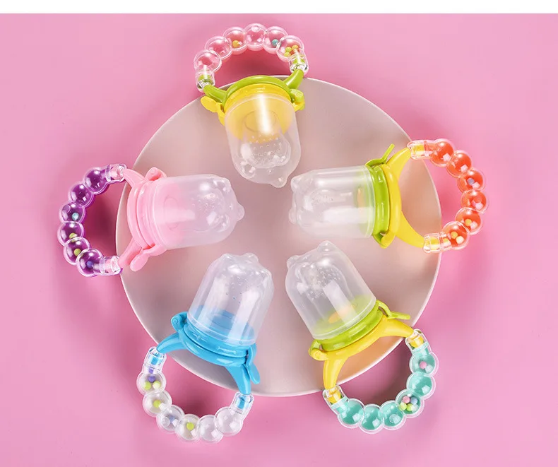 Baby-Fütterungslöffel für nahrhafte Früchte und Gemüse, Beißring, Kauspielzeug, Baby-Fütterungslöffel, Schnullerflasche – Detail 2