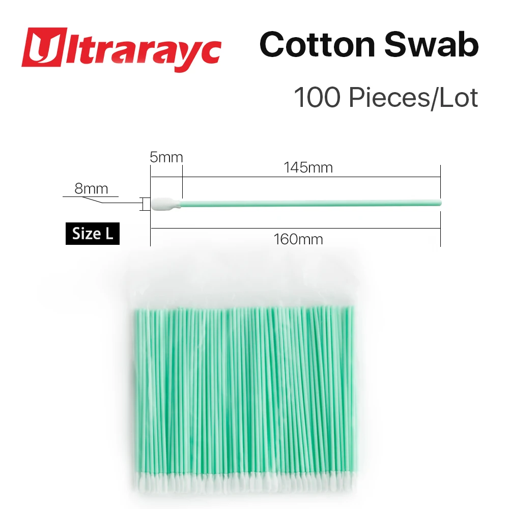 Ultrarayc-Coton-tige non tissé anti-poussière pour lentille de mise au point propre et fenêtres de protection, taille L, 100mm, 160mm, 100 pièces