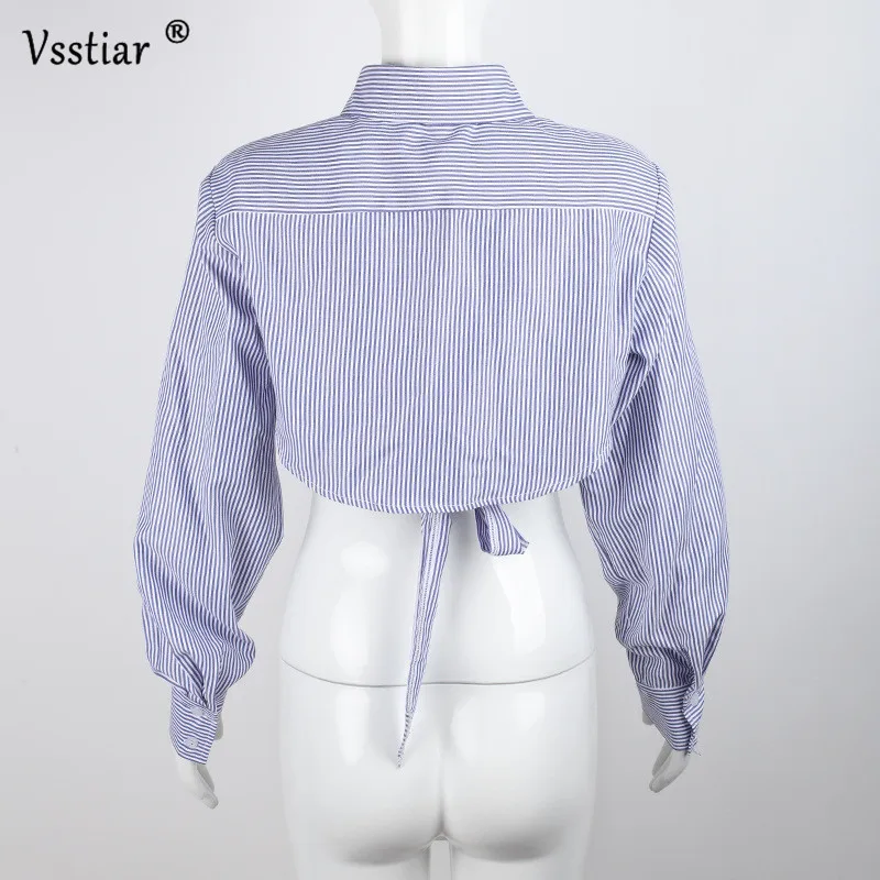 Blusa listrada elegante feminina, blusa fashion vazada sexy, manga longa casual para outono e inverno, camisa para mulheres