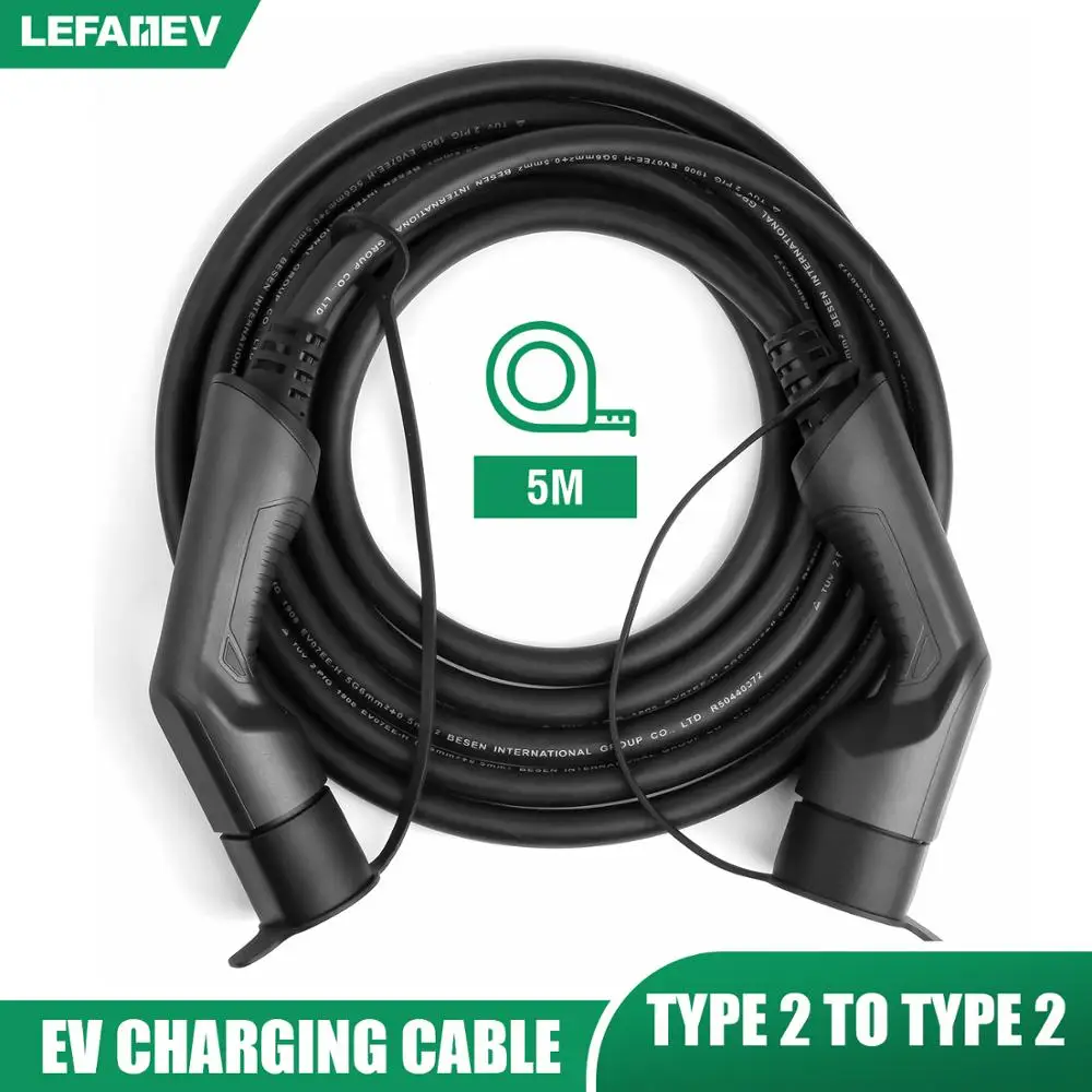 

EV Charger Gun 16A 3 Phase 11KW Electric Vehicle Cord for EVSE Car Charging Station Type2 Female to Male Plug IEC 62196 5M Cable