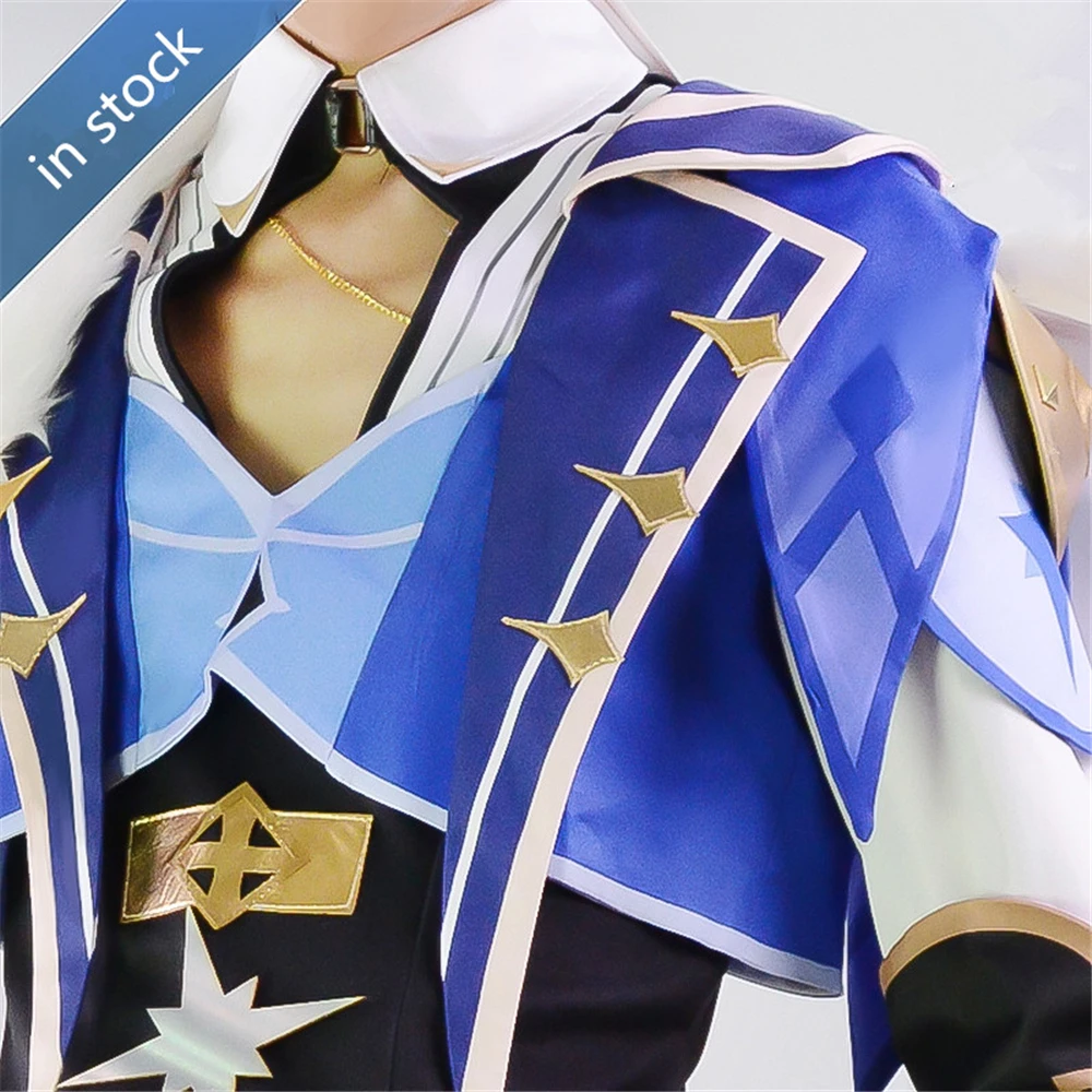 AGCOS In Stock Genshin Impact Kaeya Cosplay Costume Male Christmas Cosplay Uniforms Top+Pants Costumes