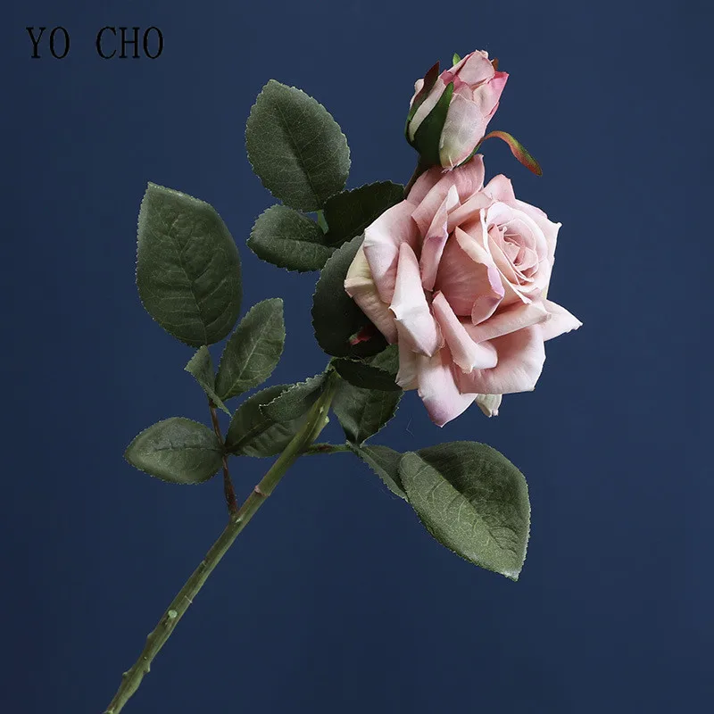 YO CHO Cheap Latex Peony Artificial Flowers Silk Roses Christmas Home Bridal Bouquet Wedding Decoration Rose