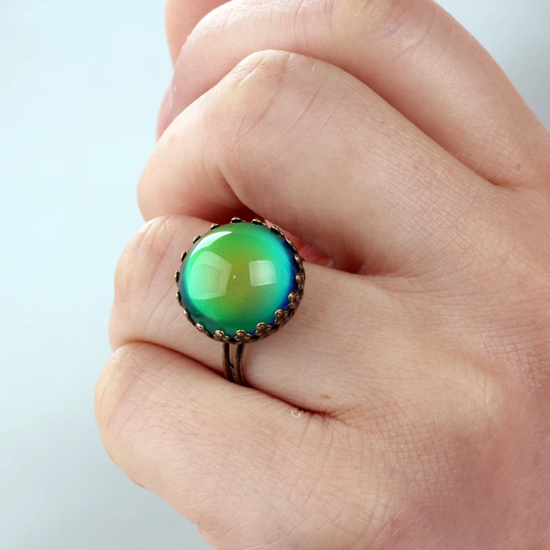 Rings For Woman Temperature Changing Color Mood Rings For Lovers Gift Creative Jewelry Ring Party MJ-RGM01