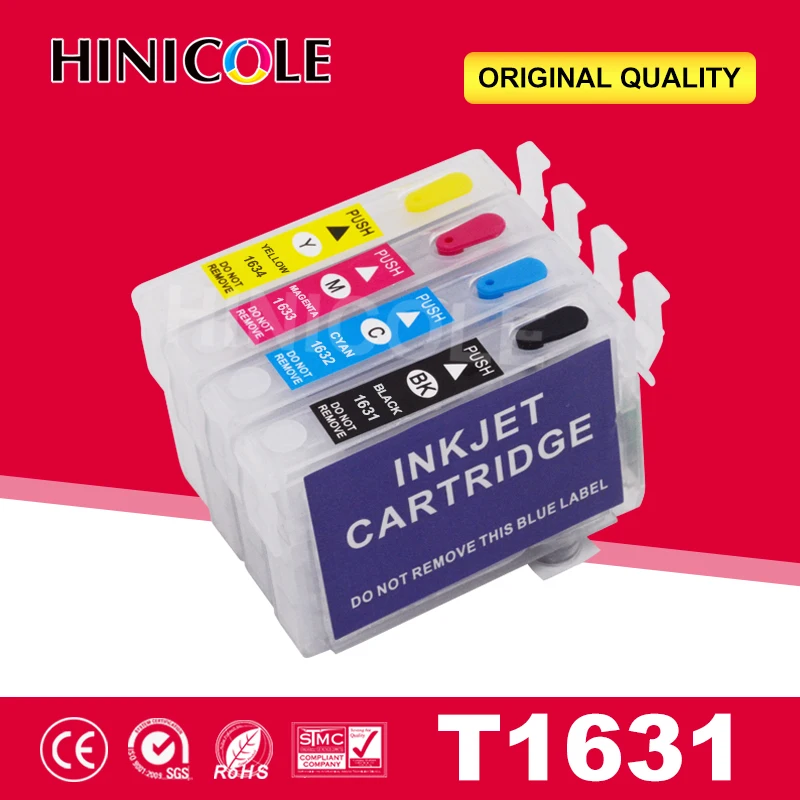 Hinicole Ink Cartridge Refillable WorkForce WF-2010W 2510WF 2520NF 2530WF Printer Cartridges For Epson T1631