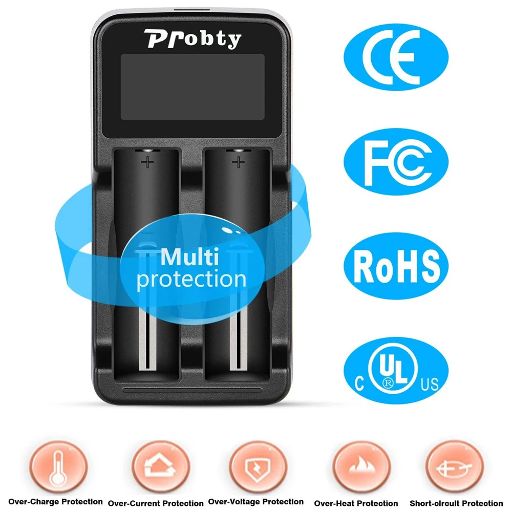 18650 caricabatterie Display LCD caricatore intelligente USB 18490 18350 17670 17500 16340(RCR123) 14500, Ni-mh/Ni-Cd A AA AAA