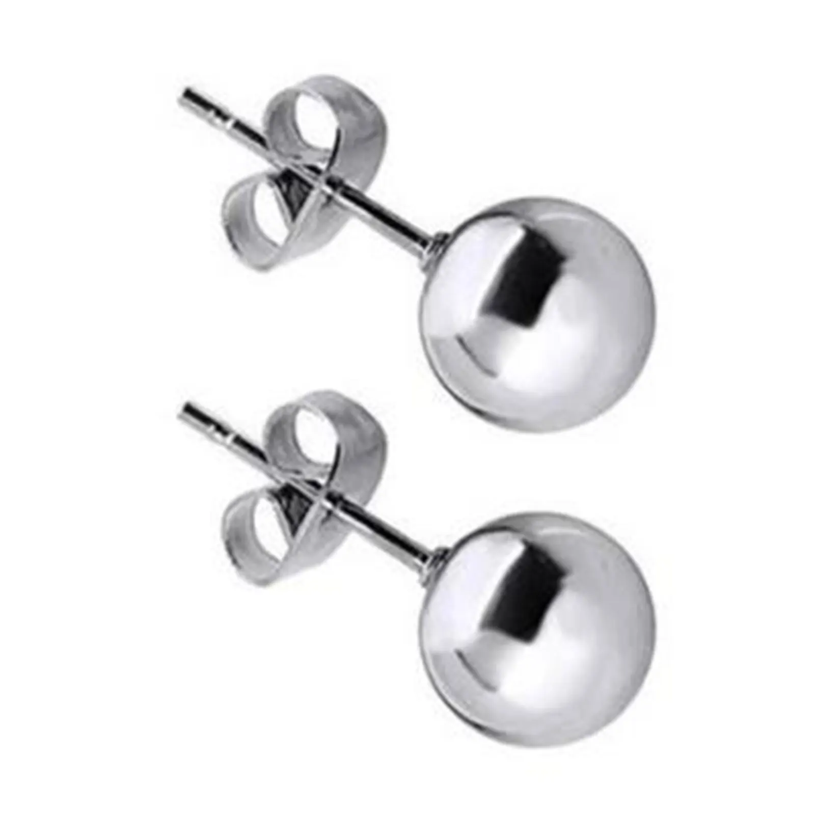 DoreenBeads Stainless Steel Ear Post Stud Earrings For Men Women Jewelry Silver Color Ball 2-8mm Dia., 1 Pair