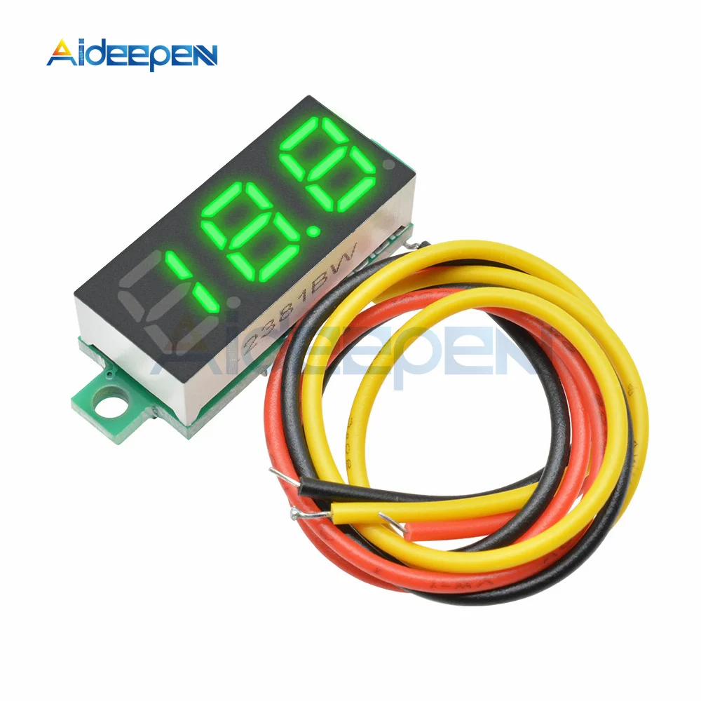 0.28 Inch DC LED Digital Voltmeter 0-100V Voltage Meter Auto Car Mobile Power Voltage Tester Detector 12V Red Green Blue Yellow