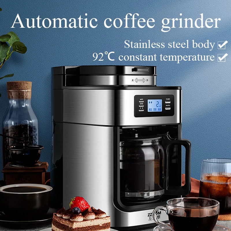 2 in 1 drip coffee maker automatic stainless steel coffee maker with digital display automatic American coffee maker