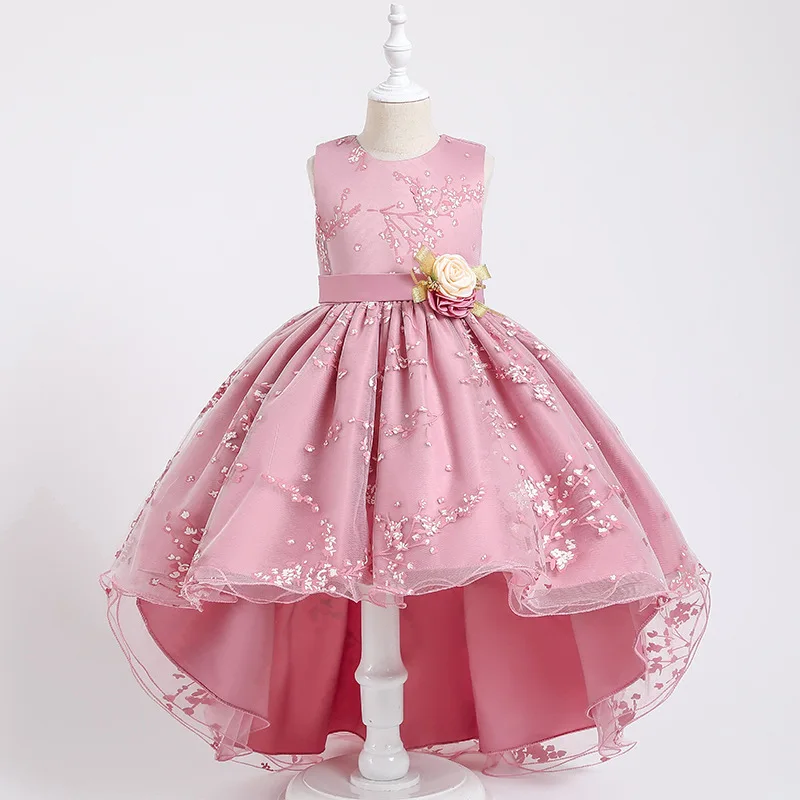 Wedding Birthday Dresses For Girls 3-12 Years Elegant Party Floral Tutu Christening Gown Kids Children Formal Pageant Clothes