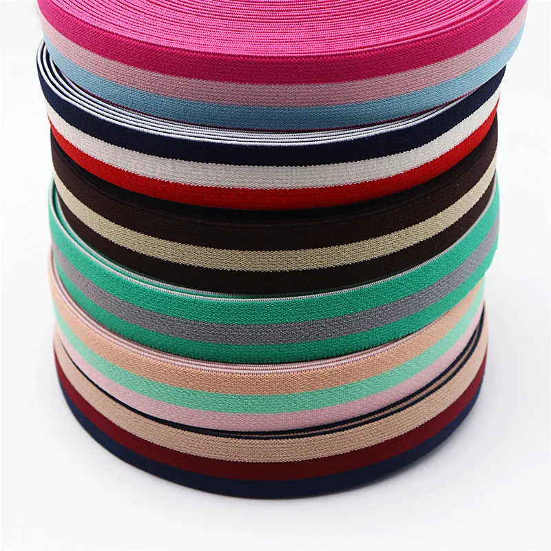 5m Striped Elastic Band 25mm Color Flat Elastic Rope Elastic Trousers Waistband Craft Supplies Clothing Sewing Accessories