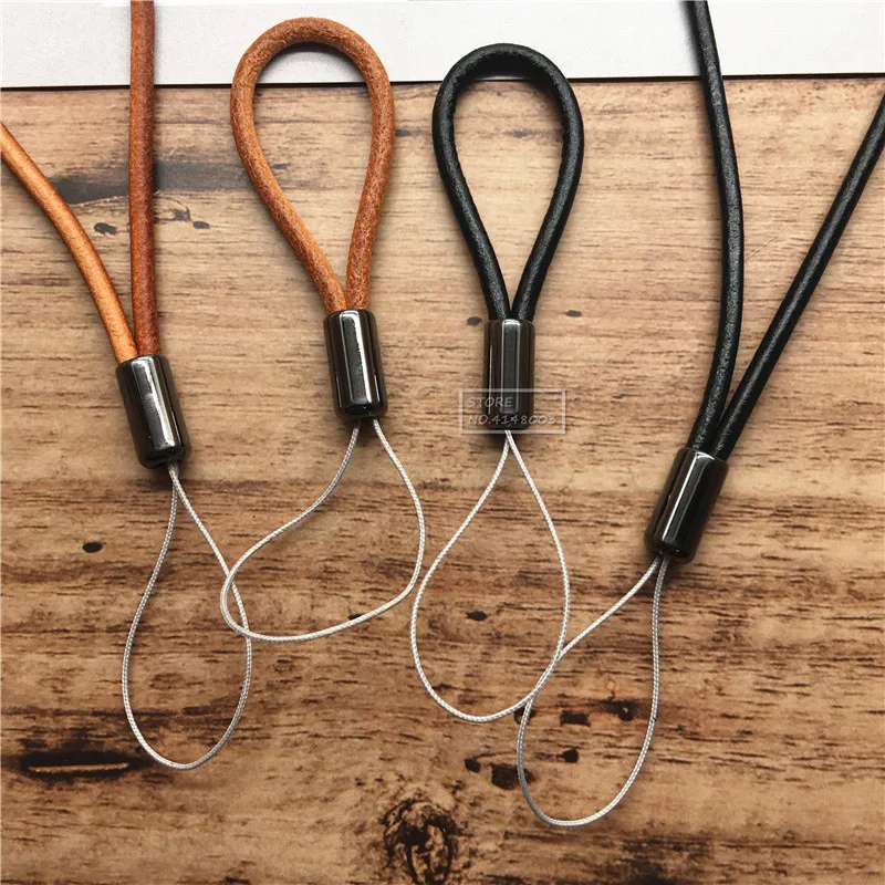 Leacther Lanyard-Vintage Leather Key Chain with Lanyard Mobile Phone Straps Strap Wrist Rope Phone for USB Flash Drives Keys
