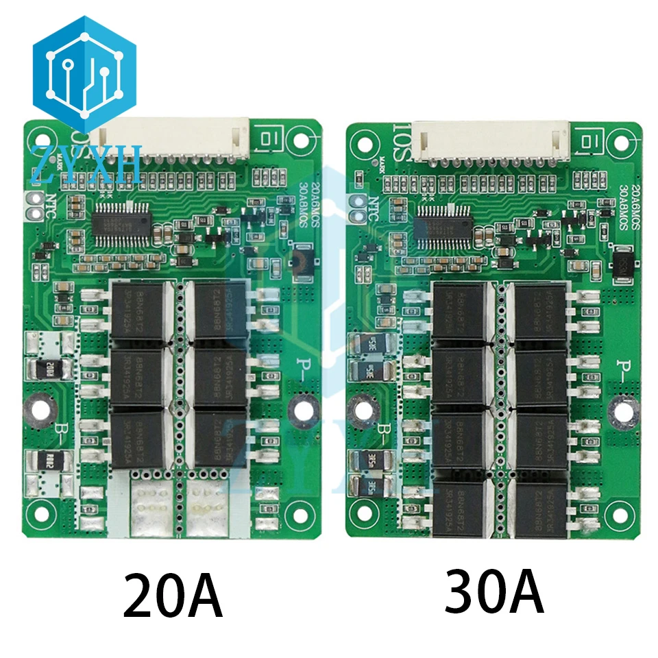 Li-ion 3.6V 3.7V 10S BMS 20A 30A 36V 18650 Battery Charge Board Balance Equalize PCM Short Circuit Protection For Ebike/Escooter