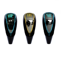 7 colors changes Activated Gear Shift Knob 5 6 Speed Car Logo LED Gear Handball Knob Light Cigarette Lighter Charger Fit For BMW