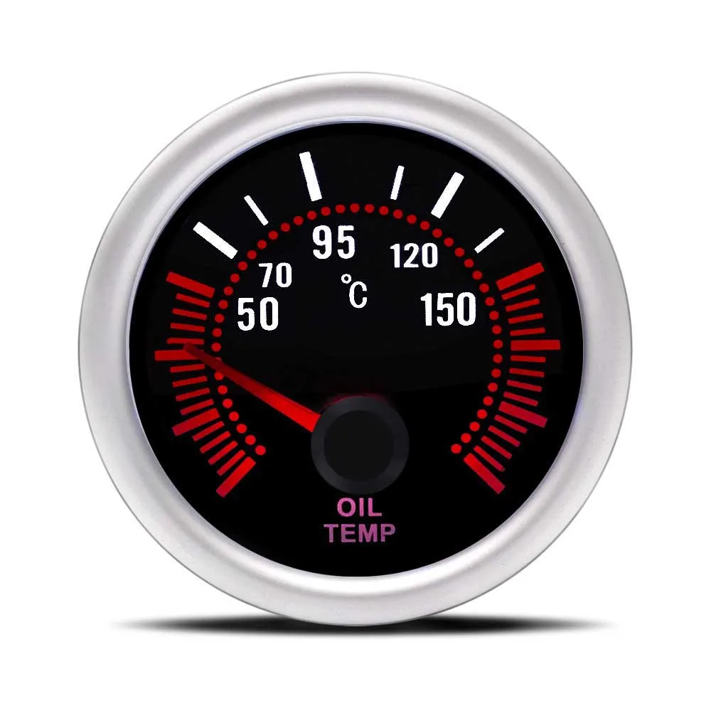 

Car Auto Oil Temp Gauge 50~150 C 2" 52mm Universal White LED Smoke Len Digital 12V Oil Temperature Meter with Sensor