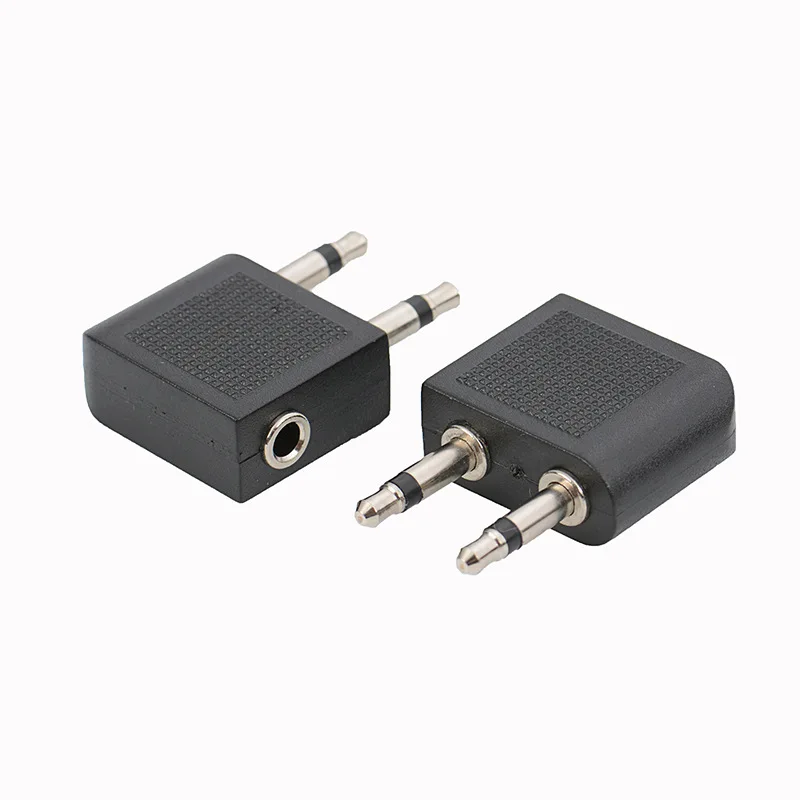 1pcs Nickel plated Airplane Air Plane 3.5mm Airplane Airline Headphone Mono Audio Converter Jack Plug Splitter Adapter