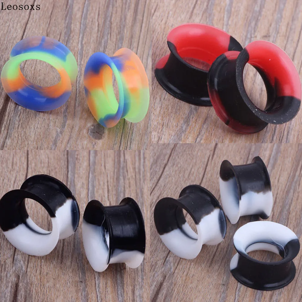 Leosoxs 2 piece Silicone auricle 7 color ear expansion earrings thin ear expansion thick ear expansion piercing jewelry