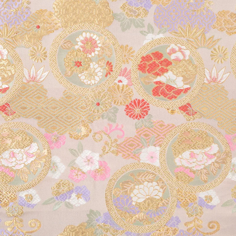 CF793 Flowers Japanese Style Nishijin Brocades Kimono Cosplay Handmade DIY Materials Manual Bags Dress Clothes Fabrics