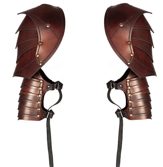 Adult Gothic Steampunk Faux Leather Adjustable Single Shoulder Medieval Armor Halloween Costume Warrior Cosplay Accessories