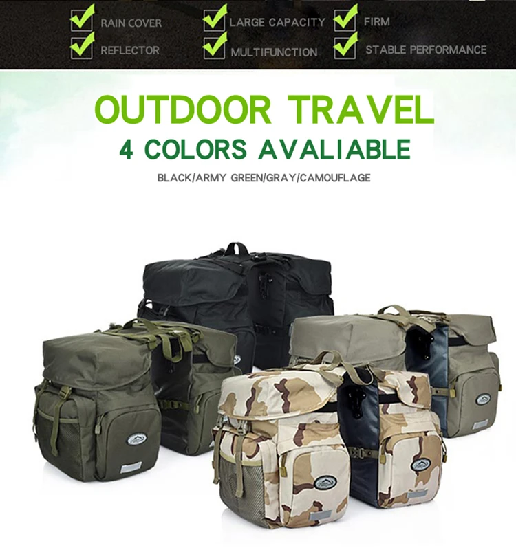 50L Fahrrad Tasche Mountain Road Sattel Radfahren Taschen Fahrrad Hinten Sitz Tasche Doppel Seite Rack Schwanz Sitz Pannier Pack Fahrrad Zubehör – Detail 4