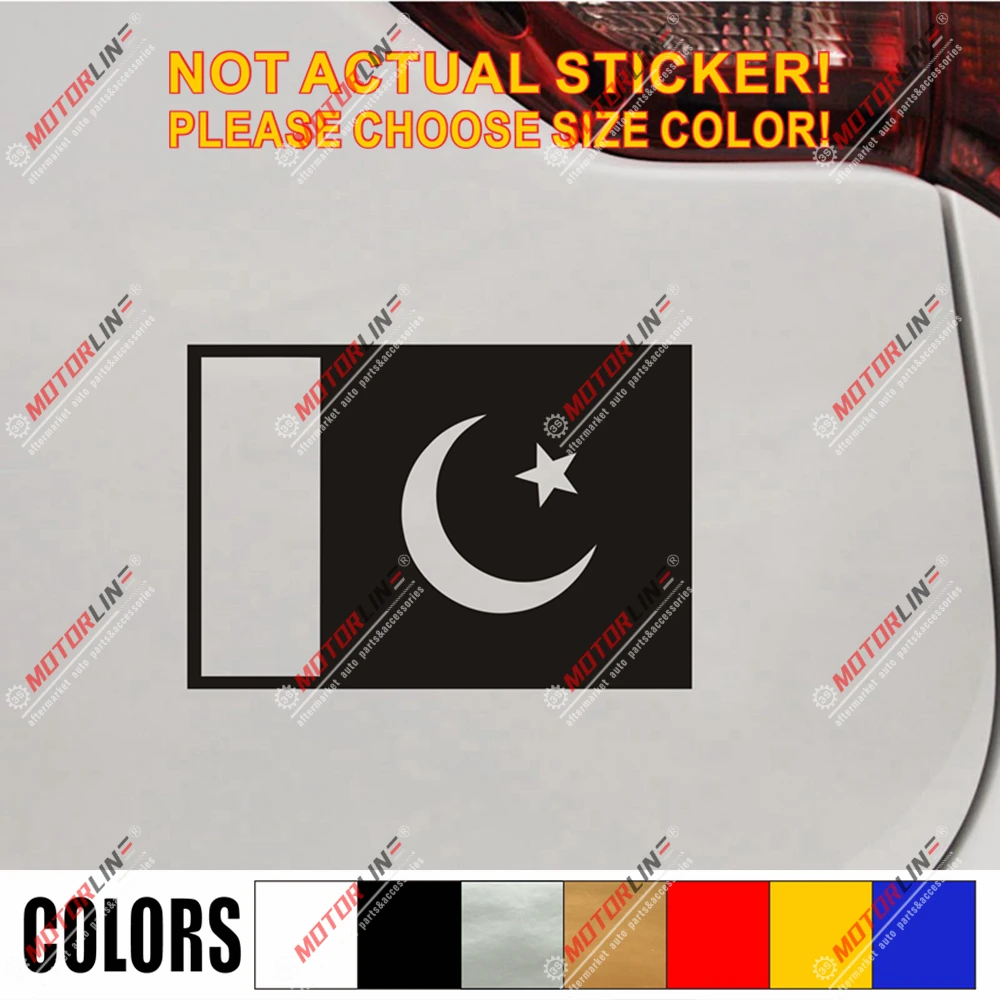 Pakistan Flag Decal Sticker Car Vinyl Islam pick size color no bkgrd round b