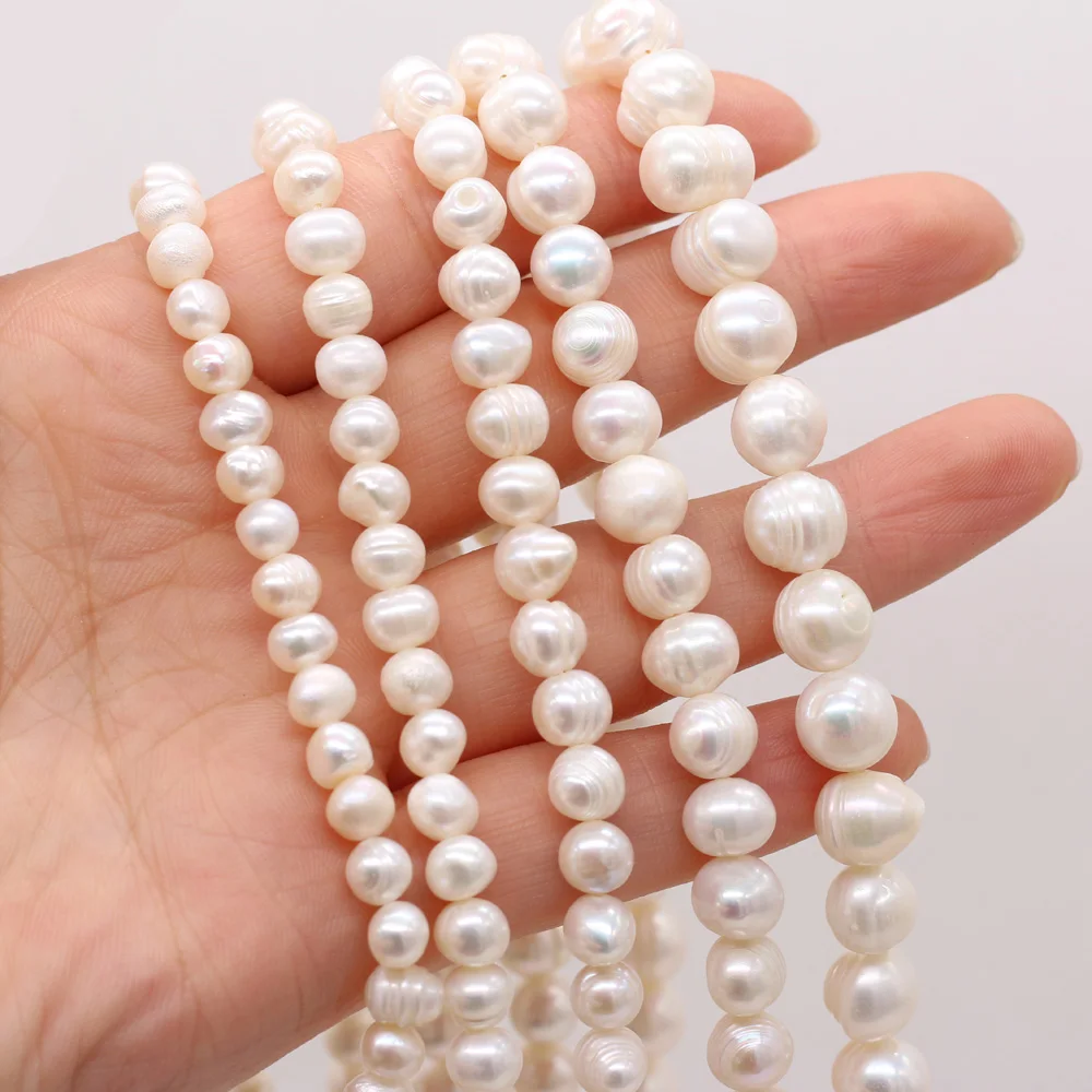 Natural Freshwater Real Pearl Beads White Fine pearls Punch Loose Beads for DIY Women Elegant Bracelet Necklace Jewelry Making