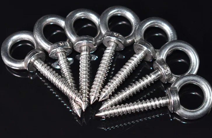 ST01 Stainless Steel 304 Eye Nut Self Tapping Screw Sheep Eye Round Ring Self Tapping Screw Hook