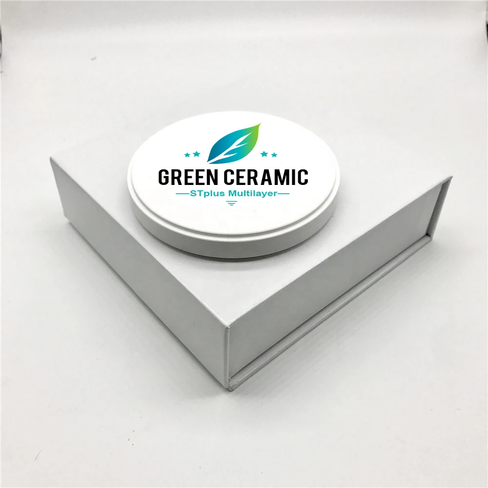 Green 98MM SHT Multilayer Zirconium Block Color Gradient Dental Zirconia Blank for Cad Cam System