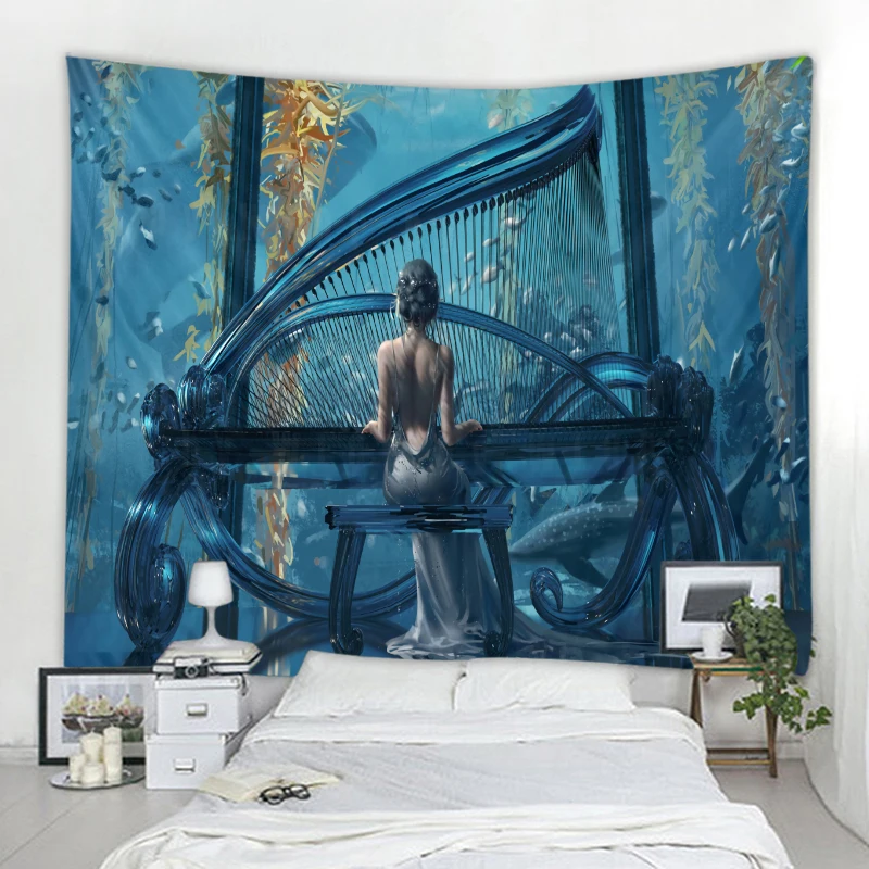 

Ghost Blade by wlop cartoon background decoration tapestry hanging dormitory bedroom living room cloth bohemian hippie decoratio