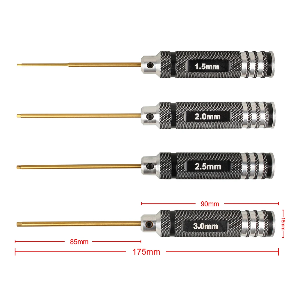 3DSWAY 3D Printer Parts Inner Hexagon Tool Kit Screwdriver Hotend Removal Titanium Plated Steel Cutter Head 1.5 2.0 2.5 3.0mm